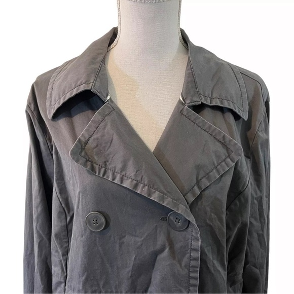 Old Navy Gray Rain Trench Coat Plus Size XXL Outerwear Collared Long Sleeves - Picture 4 of 9